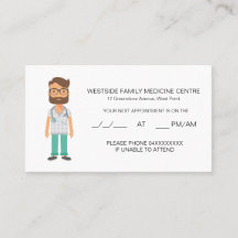 Carte de rendez-vous du médecin de famille amical