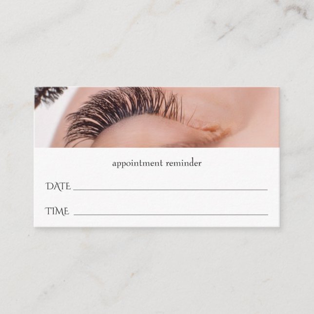 Carte de rendez-vous du salon Lash Extensions (Devant)