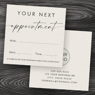Carte De Rendez-vous Écriture manuscrite logo personnalisé clair brun
