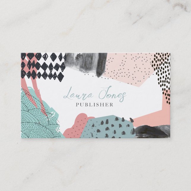 Carte De Rendez-vous Éditeur de l'éditeur de collage d'art Abstrait (Devant)