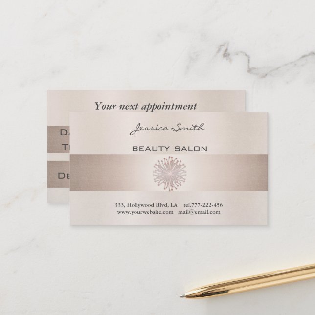 Carte de rendez-vous élégant brillant dandelion br (Devant/Arrière en situation)