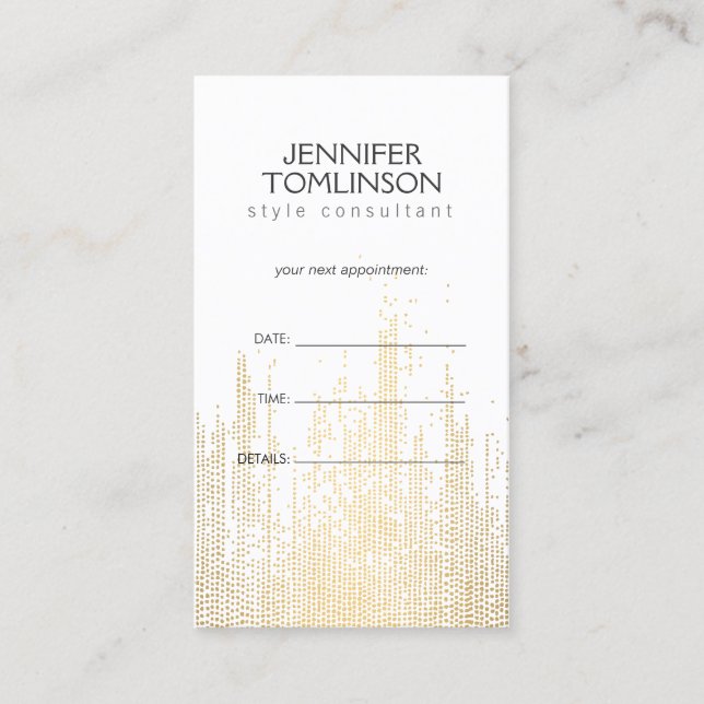 Carte De Rendez-vous Elégant Faux Gold Confetti Dots Motif (Devant)