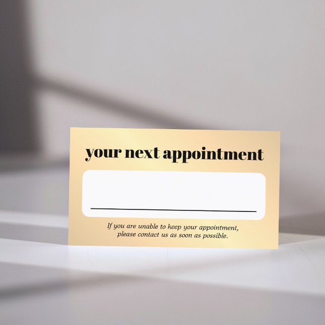 Carte De Rendez-vous Elegant Faux Golden Bold Beauty Salon  (Créateur téléchargé)