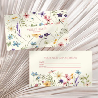 Carte De Rendez-vous Élégant Fleur Sauvage Fleur Fleurale Personnalisé