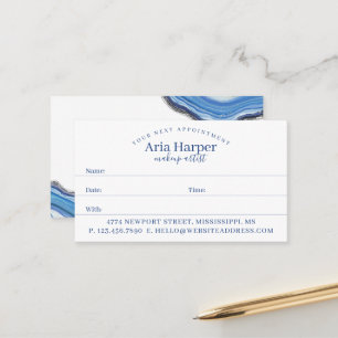 Carte De Rendez-vous Elegant Navy and Blue Geode Gold Glitter Agate