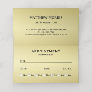 Carte De Rendez-vous Élégant or Monogramme personnalisé sur noir