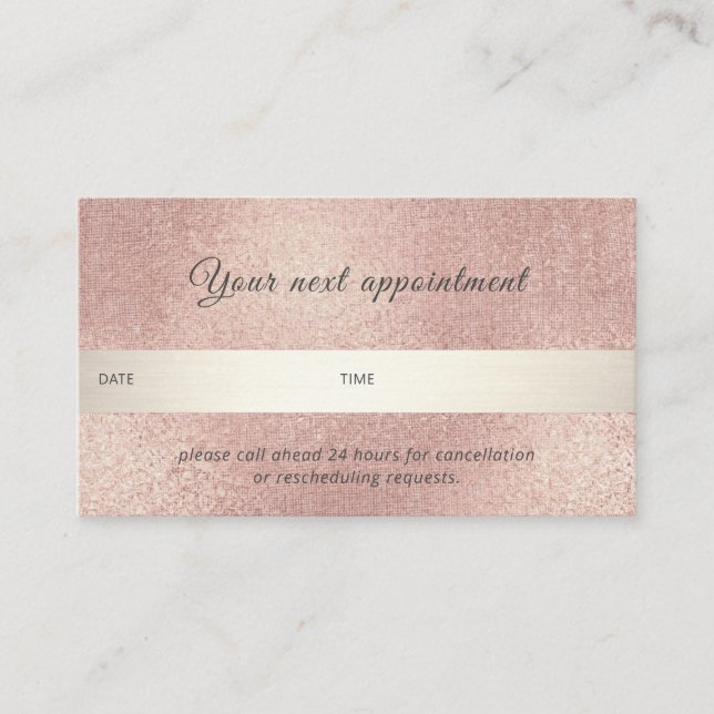 Carte De Rendez-vous Élégant Rose Gold Shimmer Professional (Devant)