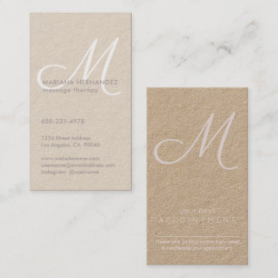 Carte De Rendez-vous Élégant Script Monogram Blush Pink Kraft Vertical