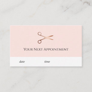 Carte De Rendez-vous Elégante coupe-cheveux rose d'or