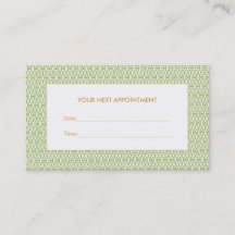 Carte de rendez-vous élégante du salon de treillis
