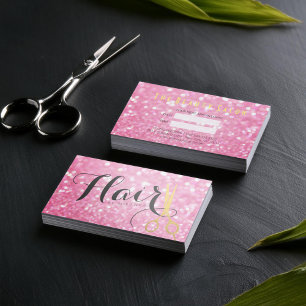 Carte De Rendez-vous Elégante Parties scintillant rose Gold Ciseaux Hai