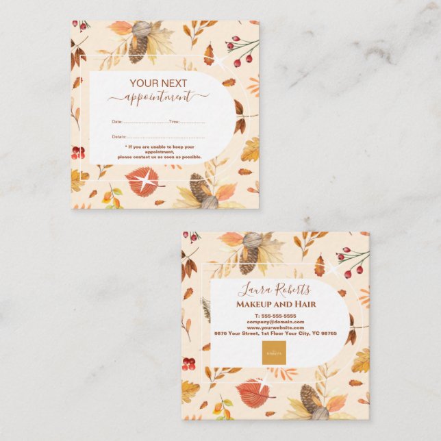 Carte de rendez-vous élégante pour les propriétair (Devant / Derrière)