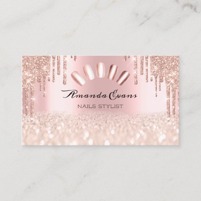 Carte De Rendez-vous Étincelle Parties scintillant Rose Étincelle Clous (Devant)