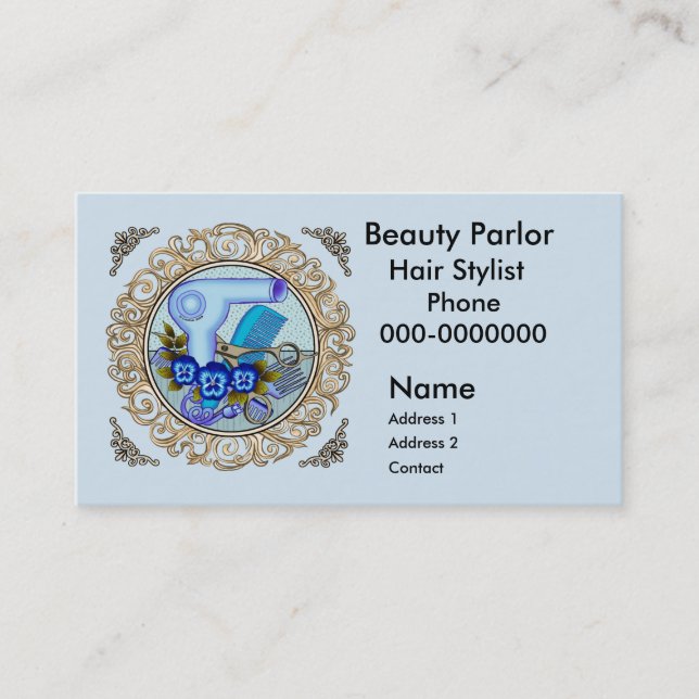Carte De Rendez-vous Fancy Blue Pansy Beautician (Devant)