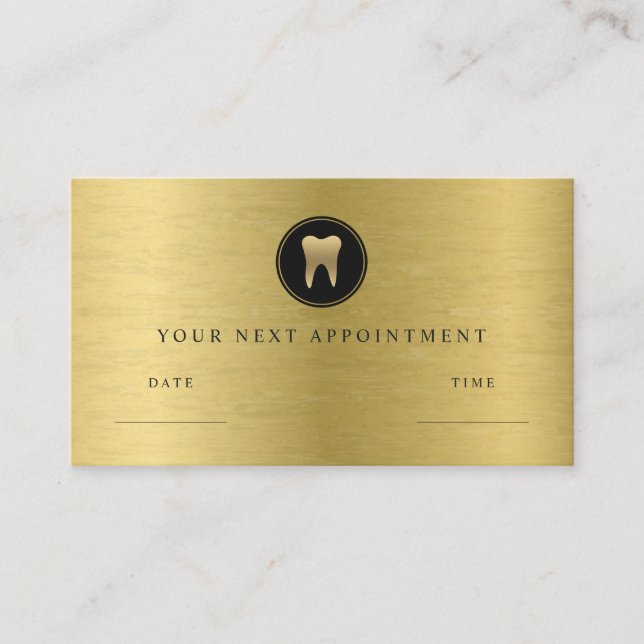 Carte De Rendez-vous Faux Gold Dental (Devant)