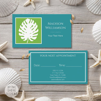 Carte De Rendez-vous Feuille de Monstera Tropical Moderne Côtière