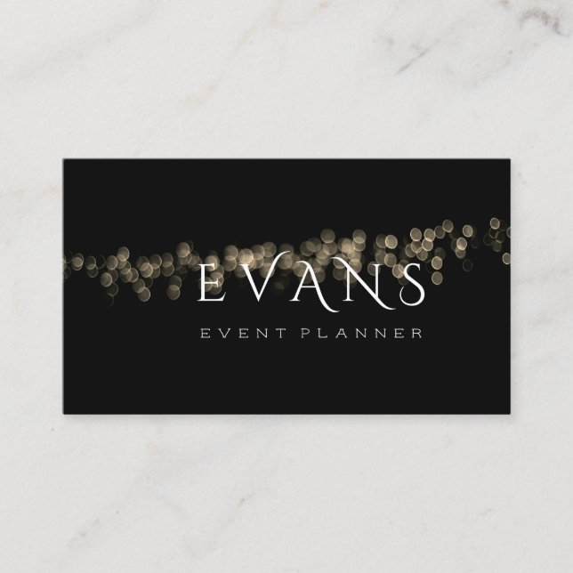 Carte De Rendez-vous Film Maker Event Planner Black Gold Lights (Devant)