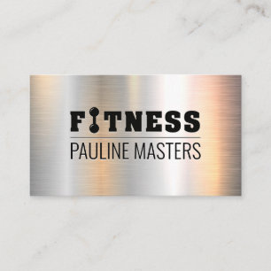 Carte De Rendez-vous Fitness Barbell   Formateur personnel   Métallique