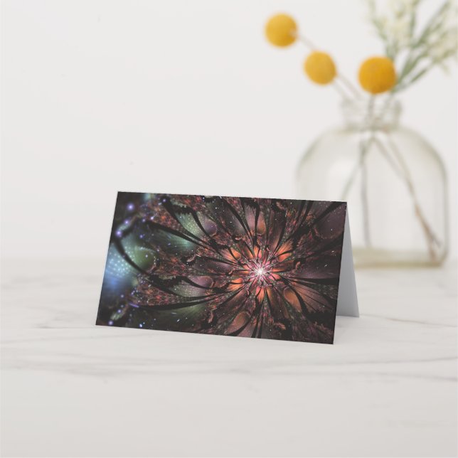 Carte De Rendez-vous Fleur imaginaire fractale douce et tendresse (Devant)