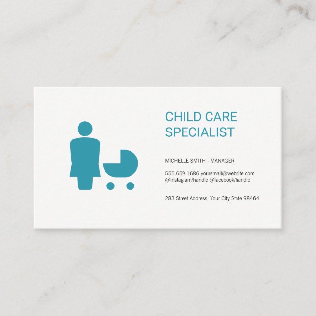 Carte De Rendez-vous Garde d'enfants | Behavioriste | Babysitter (Devant)