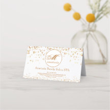 Girly Gold Glittery Luxueux Monogramme Beauté Salo