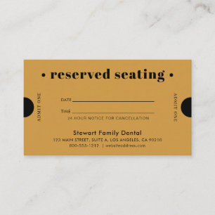 Carte De Rendez-vous Gold Retro Réservé Siège Dental