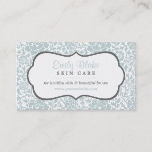Carte de rendez-vous Gray and Blue Floral Damask
