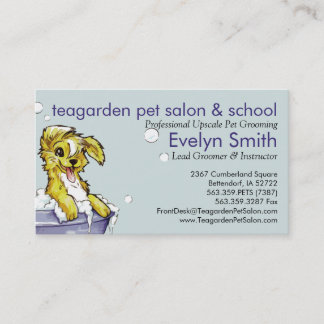 Carte De Rendez-vous Groomer de chien et d'animal familier - bain