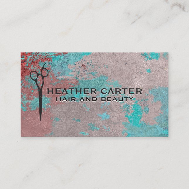 Carte De Rendez-vous Grunge Texture Peinture | Salon Shears (Devant)