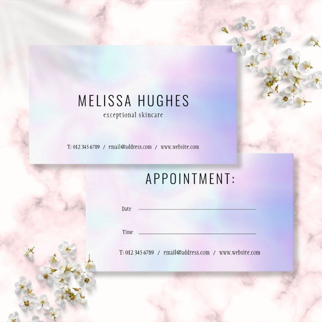 Carte de rendez-vous Holographique moderne simple (Simple Modern Holographic Appointment Card)