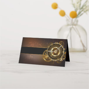 Carte De Rendez-vous Horloge Steampunk avec des engrenages anciens