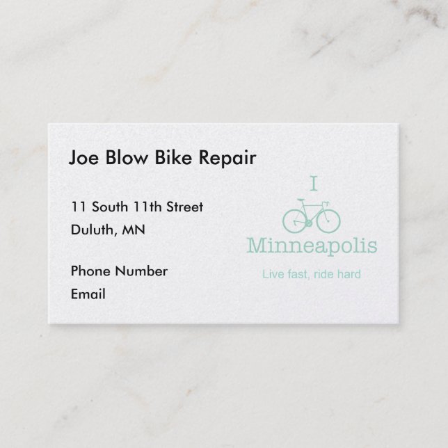 Carte De Rendez-vous I Bike Minneapolis (Devant)