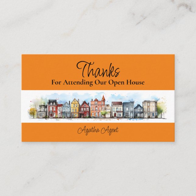 Carte De Rendez-vous Immobilier Open House Merci Jaune (Devant)