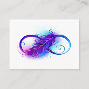 Carte De Rendez-vous Infini avec plume violette