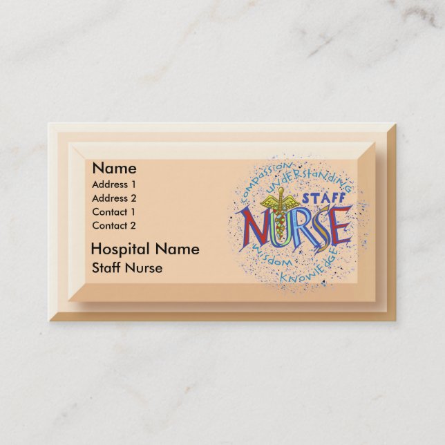 Carte De Rendez-vous Infirmière du personnel Motto (Devant)
