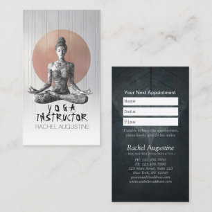 Carte De Rendez-vous Instructeur de méditation Yoga Reiki Master Lotus 