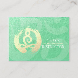 Carte De Rendez-vous Instructeur de Yoga Méditation d'or vert Pose ZEN