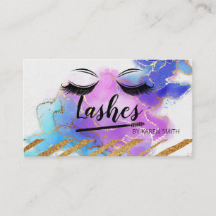 Carte De Rendez-vous Lashes oculaires   Artistic Gold Foil Arrière - pl