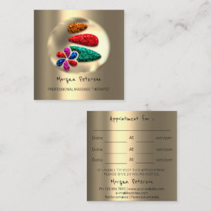Carte De Rendez-vous Les pierres du logo Gold du Spa de bien-être des