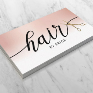 Carte De Rendez-vous Liste de cheveux Rose Gold Beauté Salon Élégant