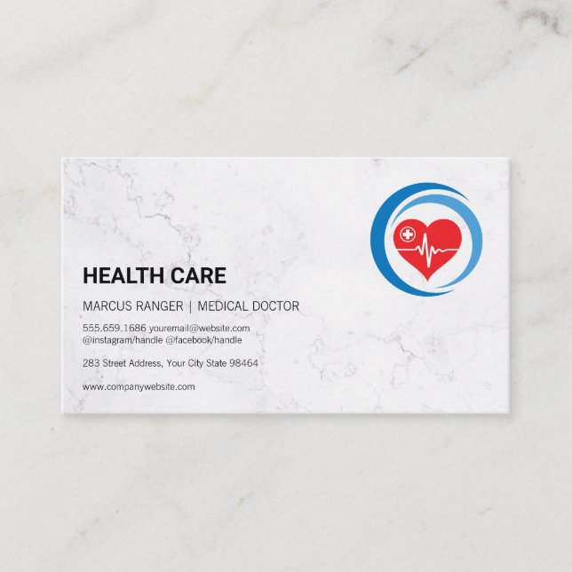 Carte De Rendez-vous Logo des soins de santé | Professionnels Médicales (Devant)