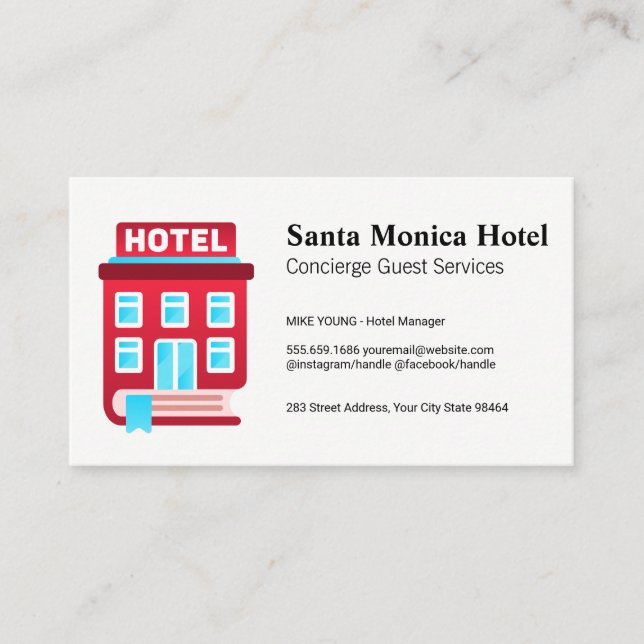 Carte De Rendez-vous Logo du Guide de Réservation d'Hôtel (Devant)