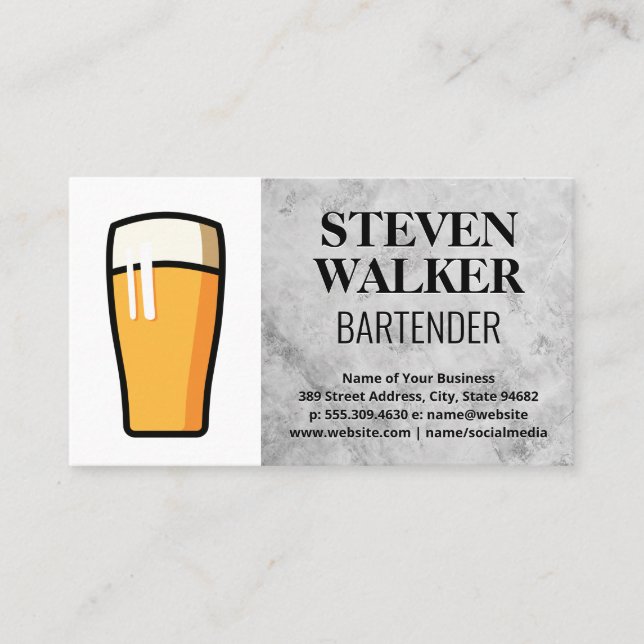 Carte De Rendez-vous Logo en verre de bière (Devant)
