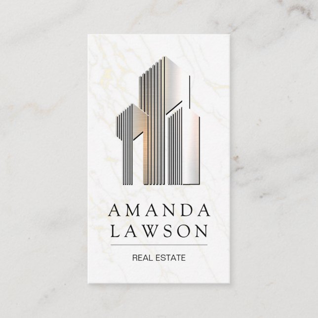 Carte De Rendez-vous Logo Immobilier en métal (Devant)