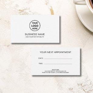 Carte De Rendez-vous Logo personnalisé moderne White Professionnel