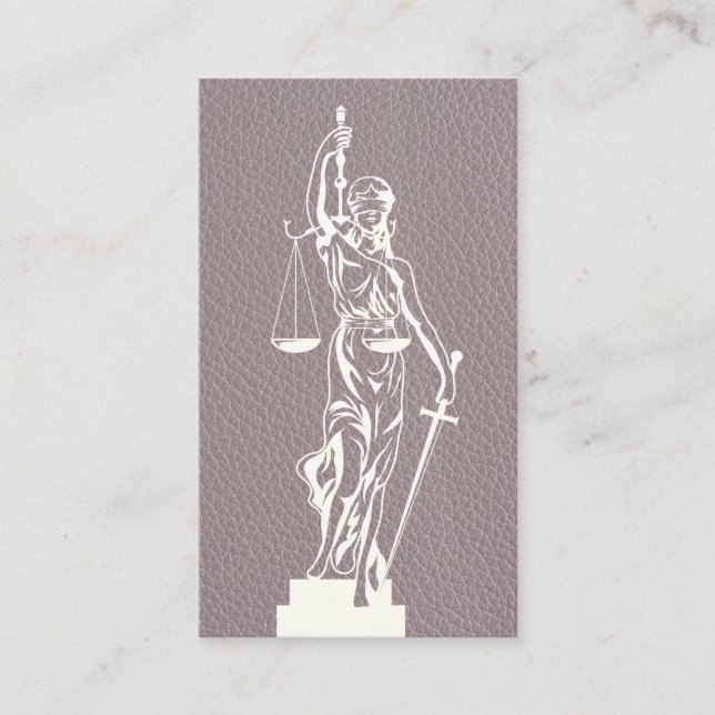 Carte De Rendez-vous Loi sur la justice | Texture en cuir (Devant)