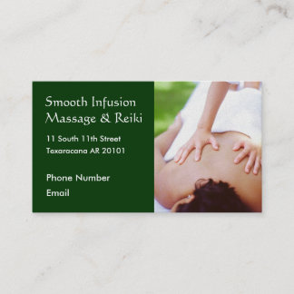 Carte De Rendez-vous Mains de massage sur la photo arrière