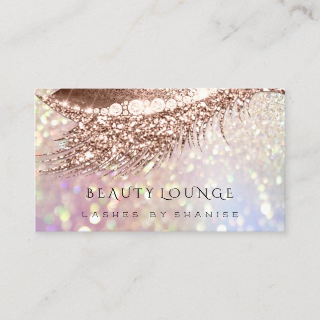 Carte De Rendez-vous Maquillage Artiste Événement Eyelash Rose Parties  (Devant)