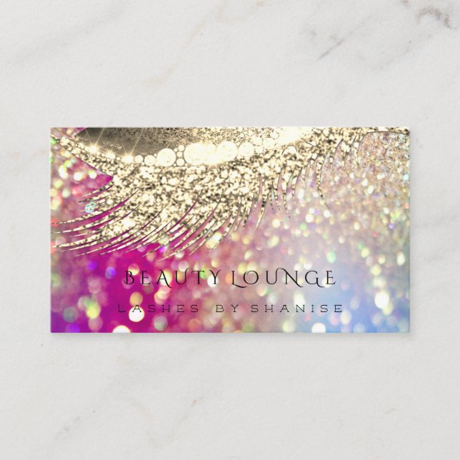 Carte De Rendez-vous Maquillage Artiste Événement Eyelash Stylist Gold  (Devant)