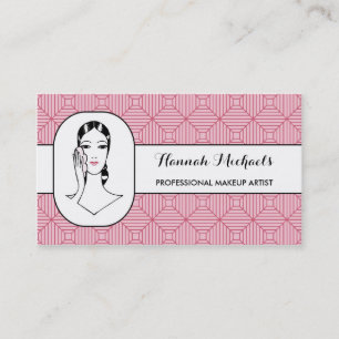 Carte De Rendez-vous Maquillage Artiste Pink Poudre Puff Femme Rendez-v